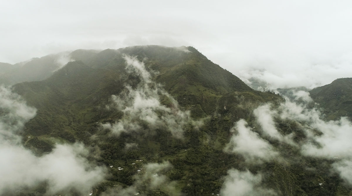 Clouds over mountains in Cauca, Colombian coffee region