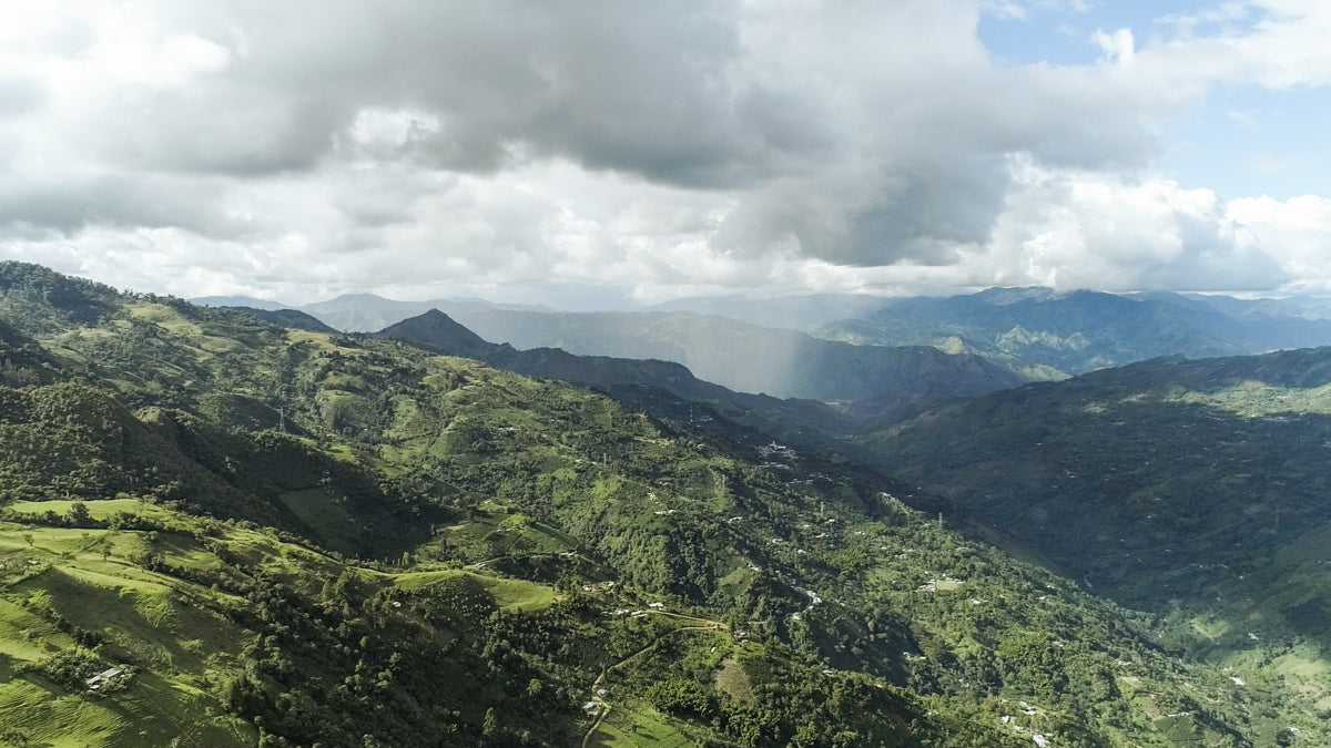 Mountains in coffee growing region, Central Colombia